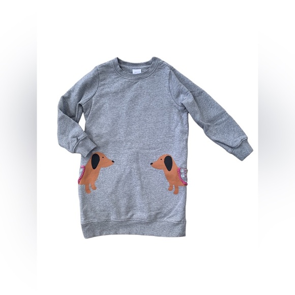 Hanna Andersson Other - Hanna Andersson Size 120, 6-7, Dachshund Dog Pocket Sweatshirt Dress